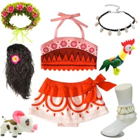Toddler Baby Girl Cosplay Cartoon Princess Moana Costume Holiday Kids Birthday Party Makeup Ball Clothing Fairy Newborn Clothes