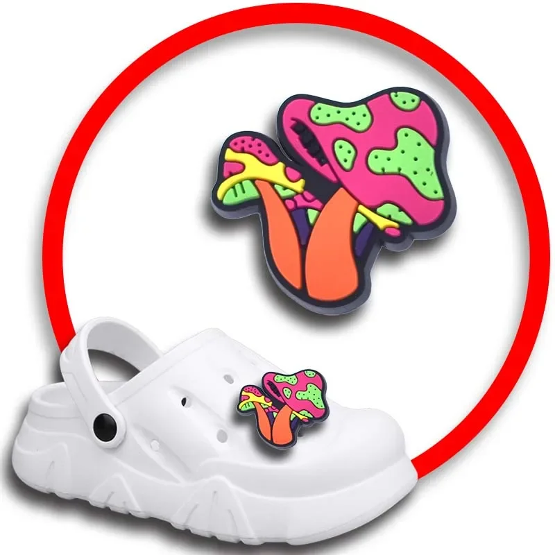 

Pack Pins for Crocs Charms Shoes Accessories Mushroom Decoration Jeans Women Sandals Buckle Kids Favors Men Badges Boy Girl Gift