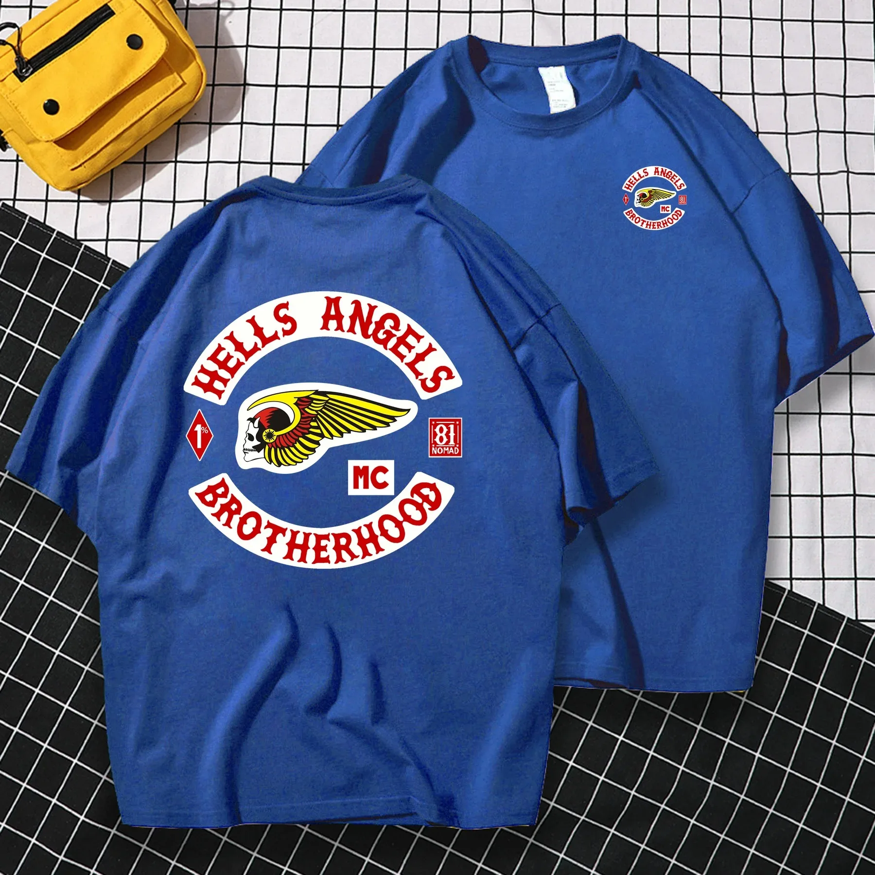Summer Pure Cotton Tee Male T Shirt Casual Oversized Hells Angels Brotherhood Motorcycle Club T-shirt Men T-shirts Graphic S-4XL Cotton T Shirt