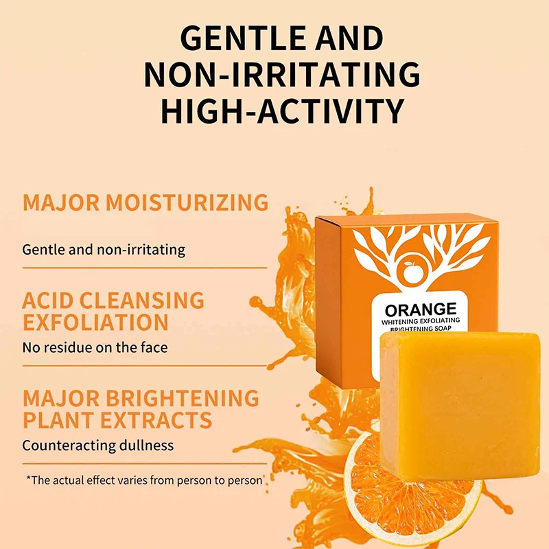 Orange Enzyme Exfoliating & Brightening Soap Bar - Gentle Cleansing and Moisturizing
