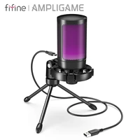 AmpliGame by FIFINE RGB USB Gaming Microphone with