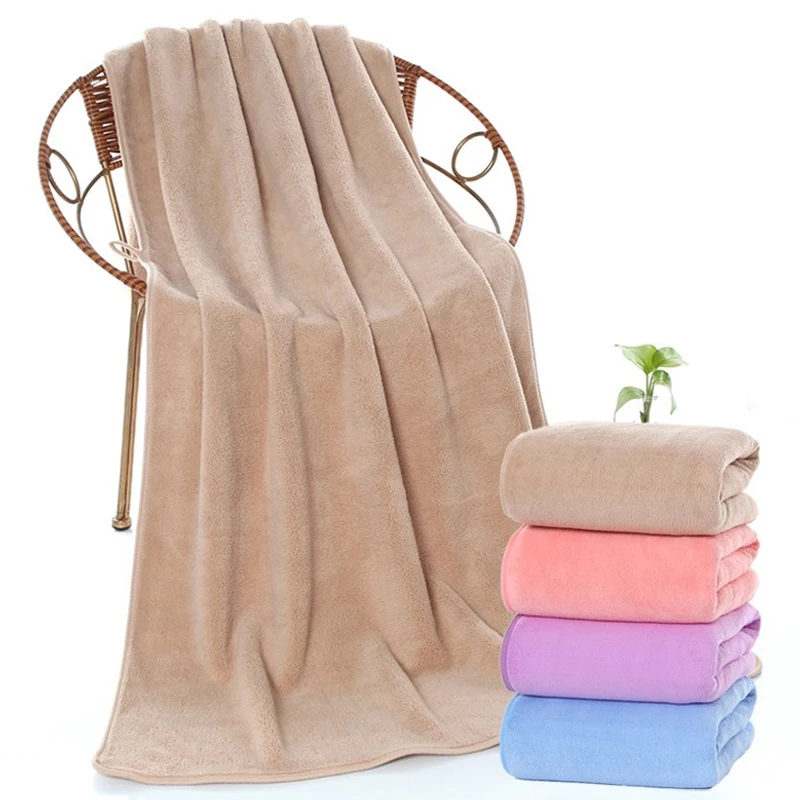 Striped Coral Fleece Towels Bath Towels Thickened Absorbent quick-drying soft absorbent hotel beauty salon towel