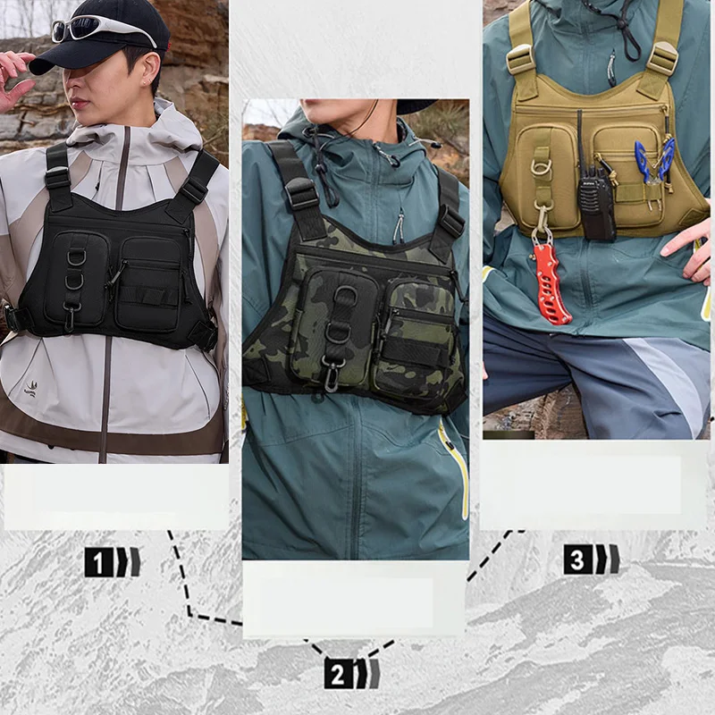 Polyester Tactical Molle Chest Rig Vest Bag for Outdoor Sports
