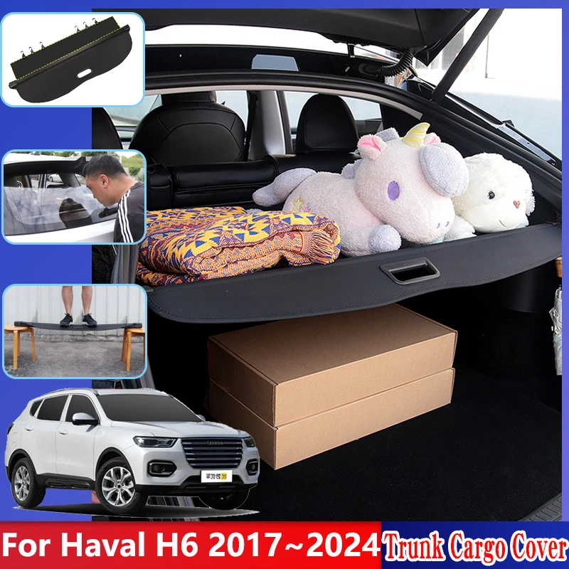 

For Haval H6 Accesories Great Wall GWM MK2 2017~2024 Car Rear Trunk Cargo Dedicated Curtain Space Privacy Security Shield Shade