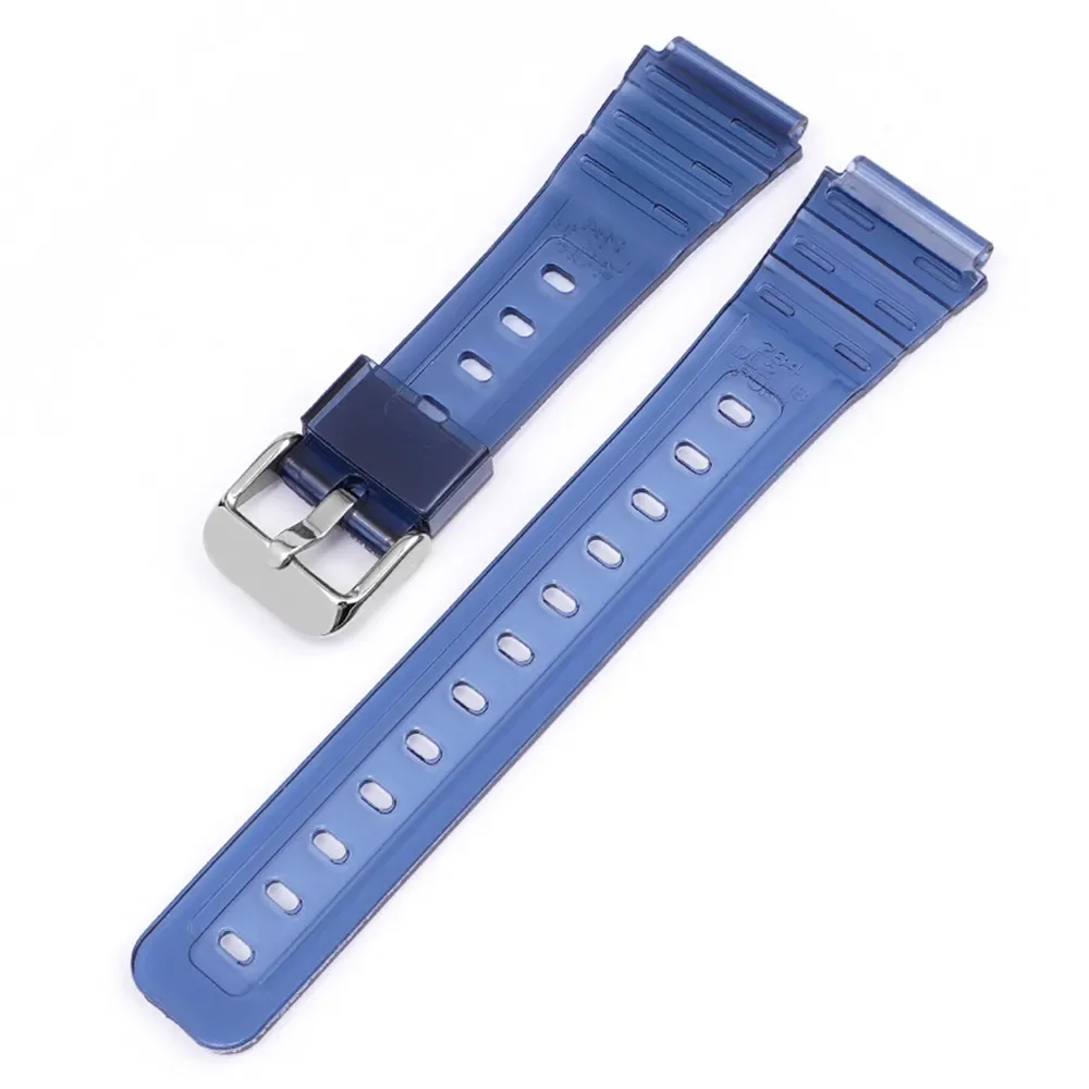 Transparent Waterproof Resin Watch Band with 18mm Rubber Sport Strap