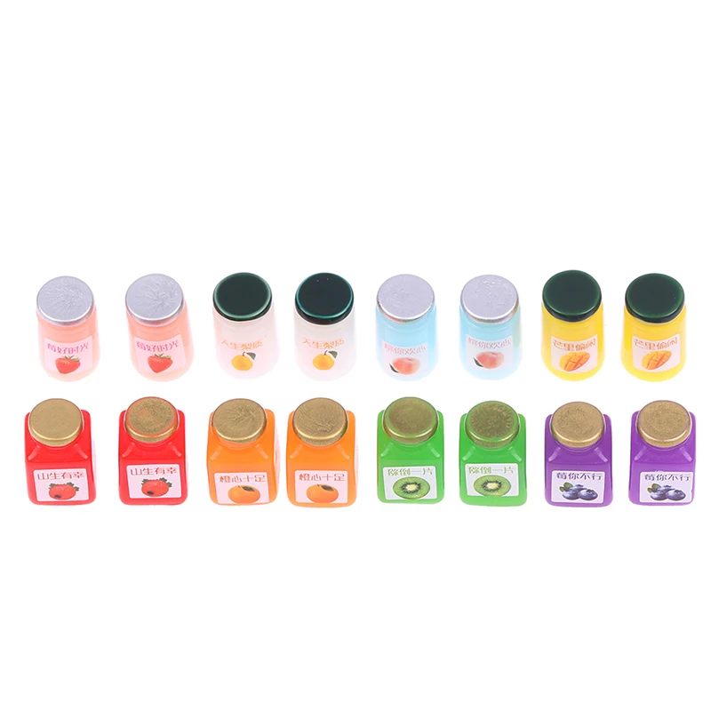 8pcs 1:12 Miniatures Dollhouse Jams Model Furniture Kitchen Accessories For Doll House Decor Kids Pretend Play Toys Gift 6