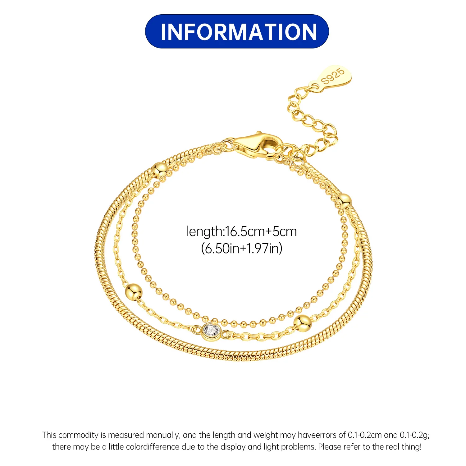 Neues doppellagiges Kettenarmband aus 925er-Sterlingsilber mit elliptischem Zirkon, Kettenglied, Damenarmband, Geburtstag, Festival, Schmuck, Geschenk – Detail 8