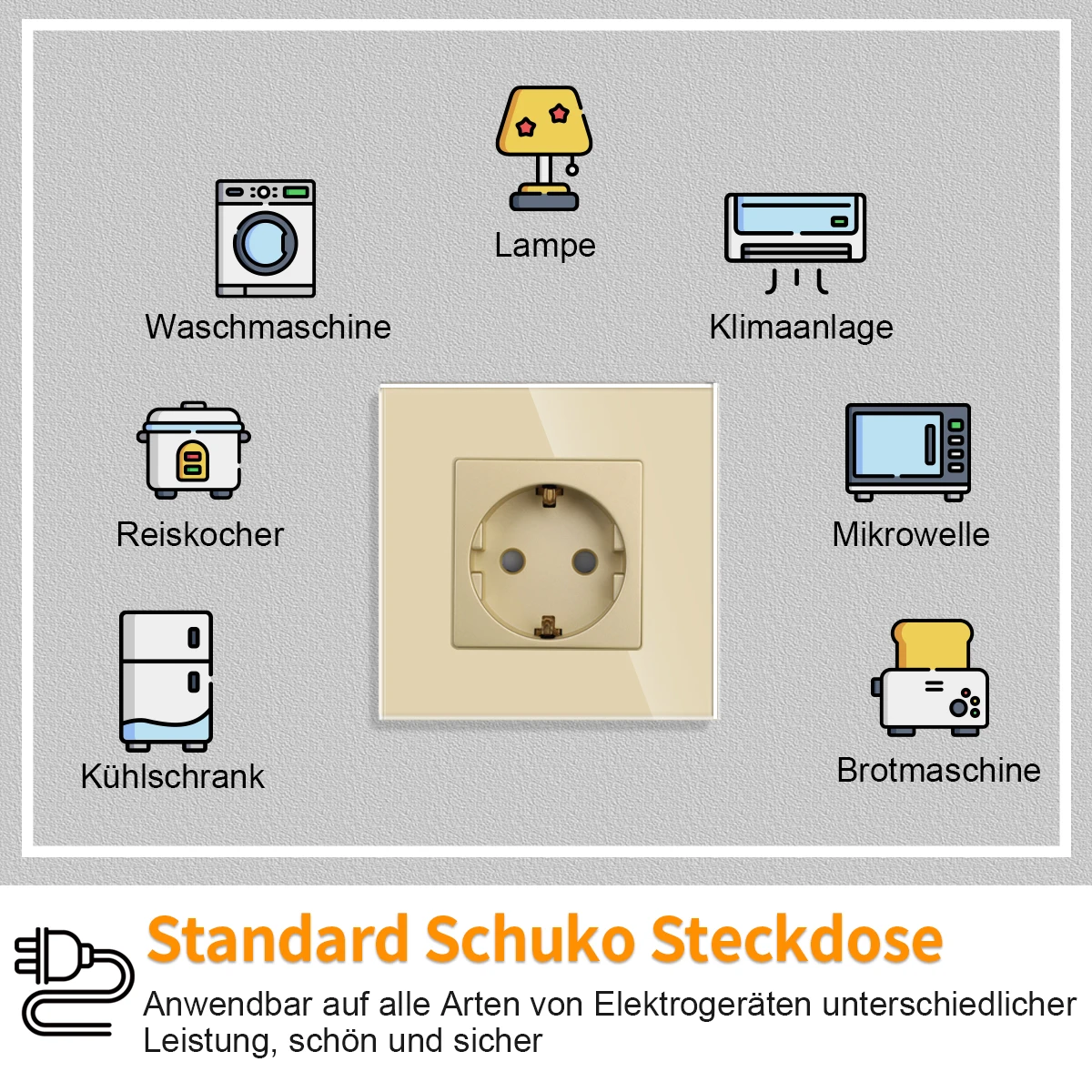 painel vidro 16a dupla tomada parede triplo