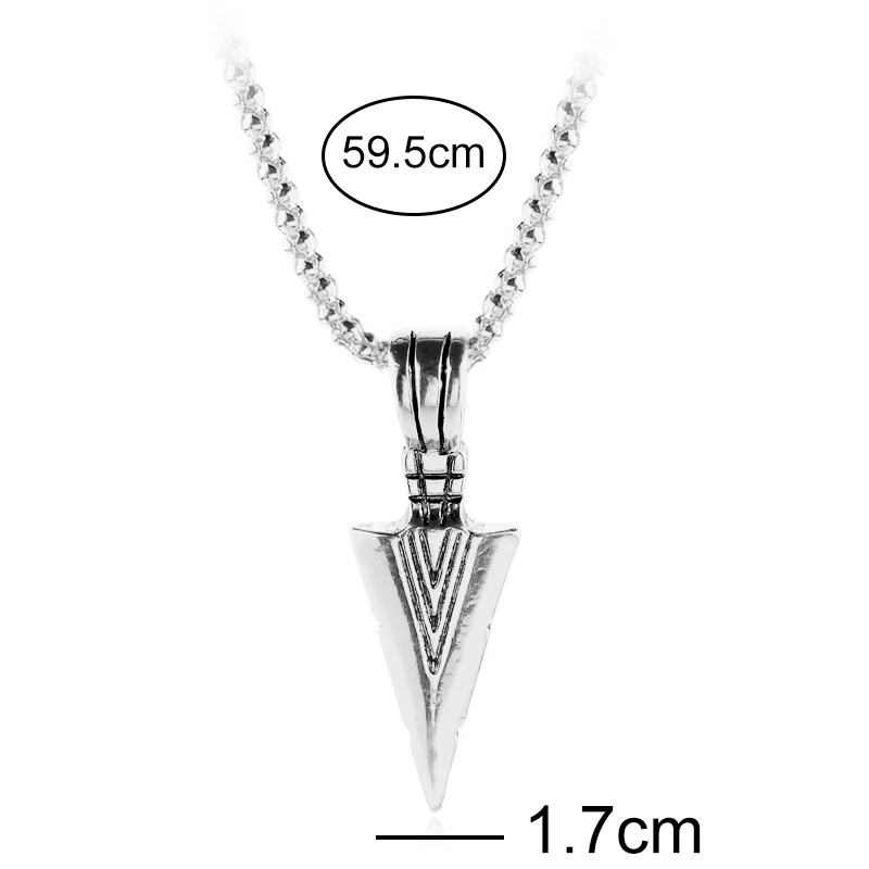 pendant necklace Men Warrior Spear Pendant Necklace Hip Hop Fashion Metal Necklace