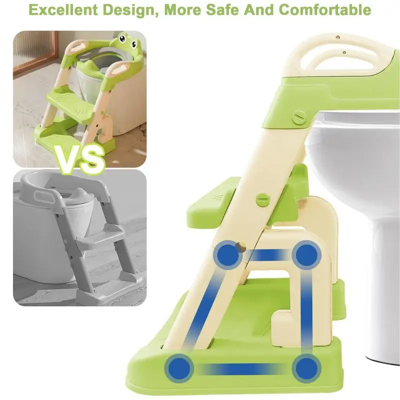 Foldable Potty Chair Foldable Toddler Toilet Chair Ladder Adjustable Height Legs Toilet Seat For Toddler Girls Boys Kids