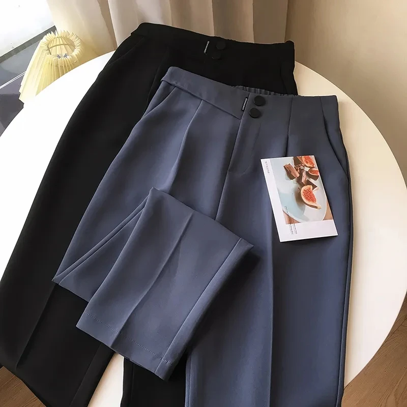 Description Picture 4 of itemCasual High Waist Suit Pants Women Ankle Length Harem Trousers Office Lady Work Pantalones Solid Color Baggy Pant Mother Springg