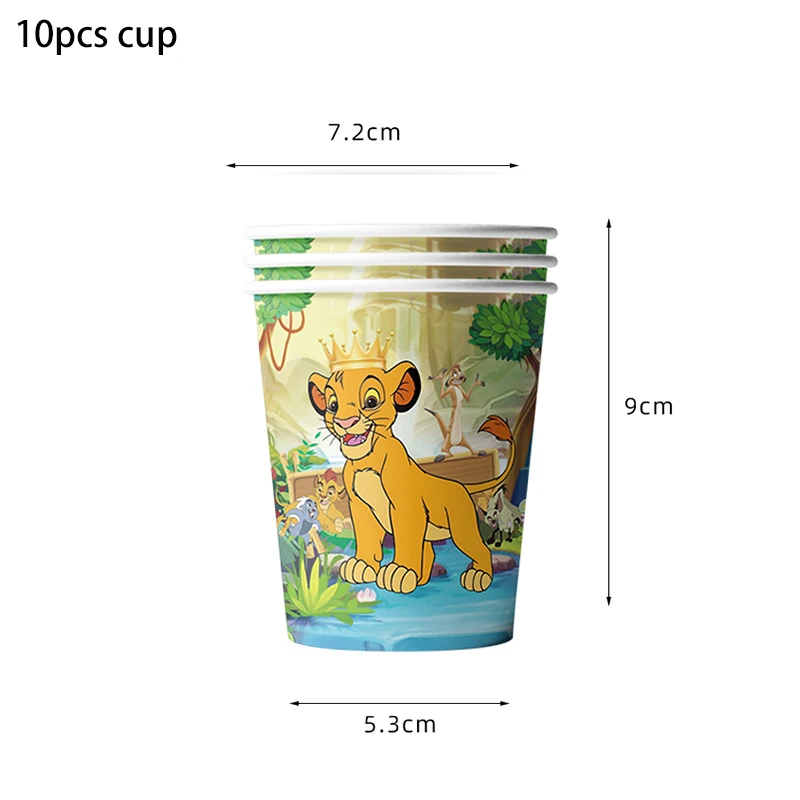 Disney Lion King Simba Theme Party Decorations Cup Plate Banner Tablecloth Backdrop for Kids Boys Birthday Party Decor Supplies
