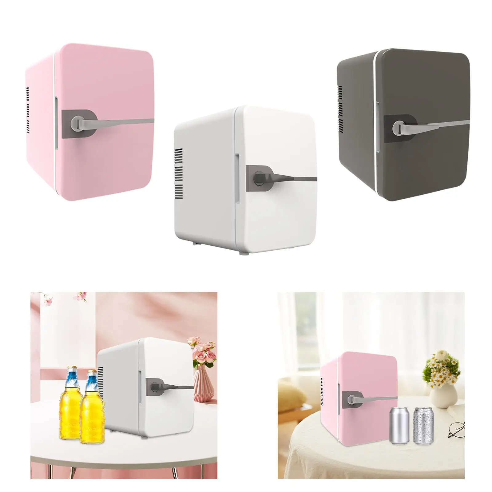 Mini Fridge for Bedroom 6L/8 Cans Small Refrigerator Portable Thermoelectric Cooling and Warmer for Cabin Car Bedroom Room Dorm
