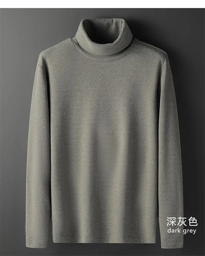 Autumn and winter long sleeve comfortable high neck double side velvet long sleeve T-shirt men with a warm base shirt 5