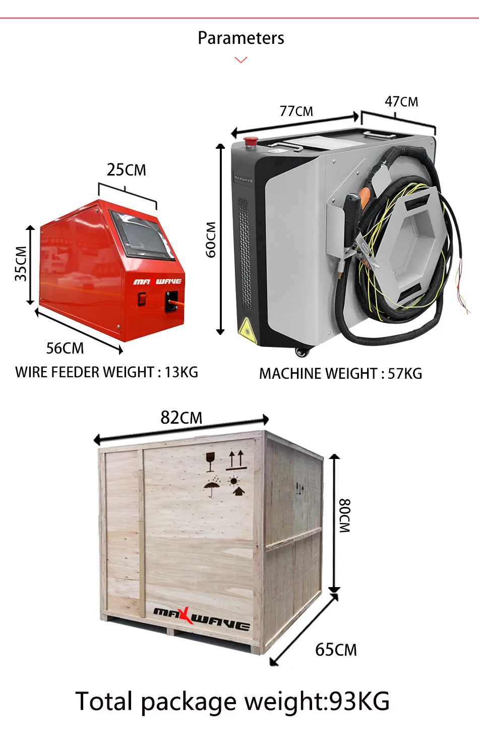 Wattsan 4-in-1 Raycus Multiple welding machine 1500w 2000w 3000W 4 In 1 Handheld Laser Weld machine 1090x650x1080 Mm 6