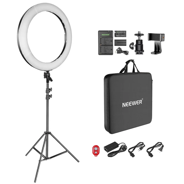 Neewer 20-inch LED Ring Light Kit: 44W Dimmable Bi-color Circle Light, Light  Stand for Portrait Photography Video Make-up Selfie - AliExpress