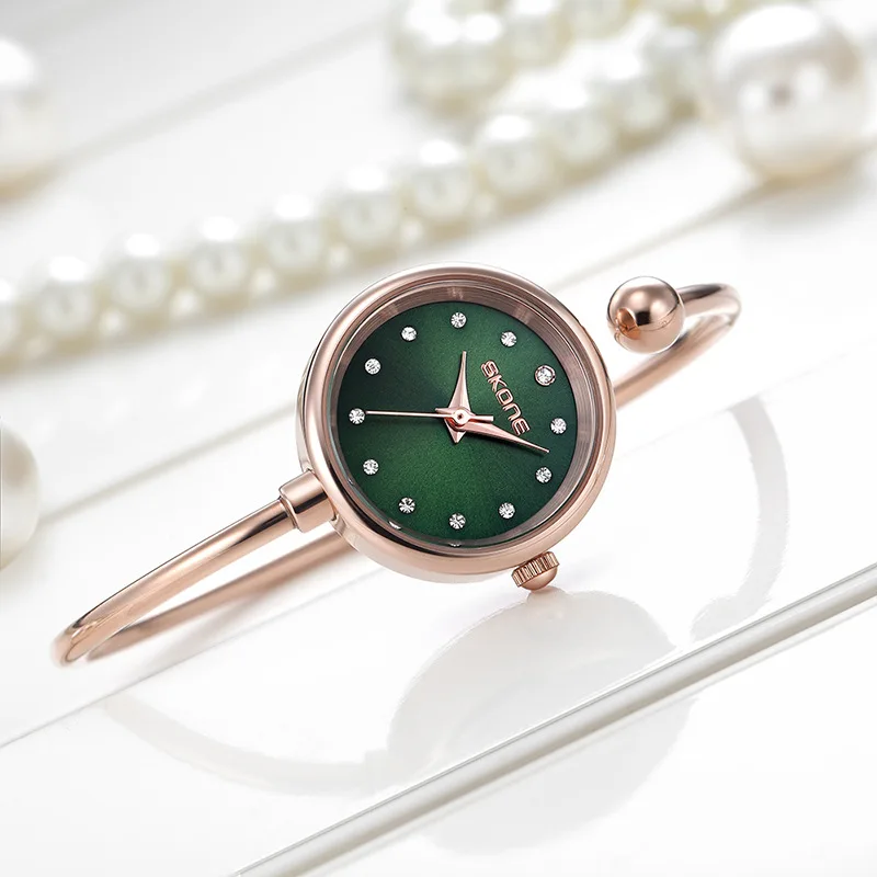 Skone New Style Bracelet Watch Women's Fashion Simple Versatile Wrist Watch Exquisite Thin Band Waterproof Quartz Watch