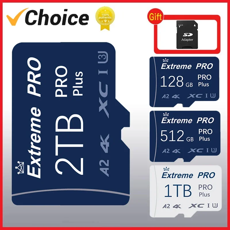 Scheda Sd Mini Flash Da 2Tb Scheda Di Memoria Ad Alta Velocità Da 128Gb Scheda Micro Tf/Sd Da 512Gb Class10 Scheda Sd Intelligente Da 1Tb Per Smartpho