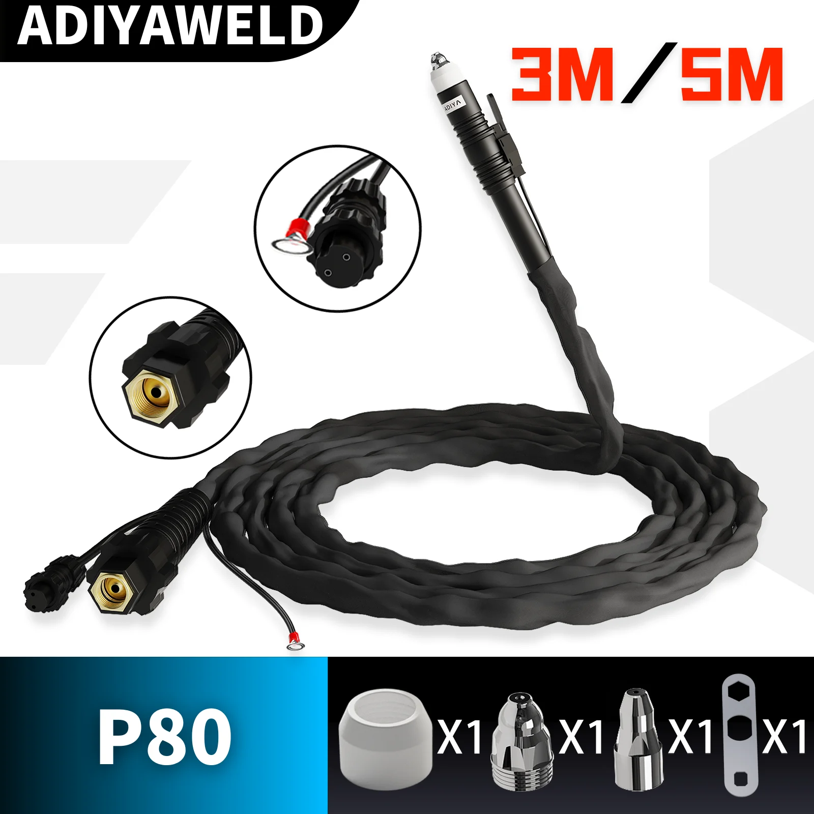 Gas Torch Welding Torch ADIYAWELD P80 Air Plasma Cutting Torch 3M/5M/7M