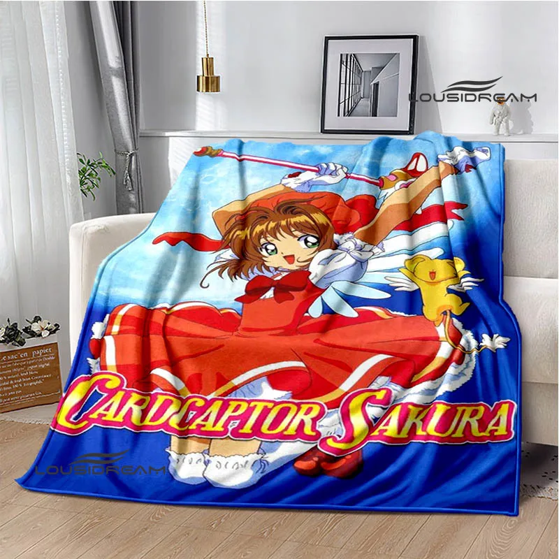 

Чехол для карт с рисунком из мультфильма Сакура, мягкое женское одеяло для дивана и кровати, дорожное одеяло, подарок на день рождения