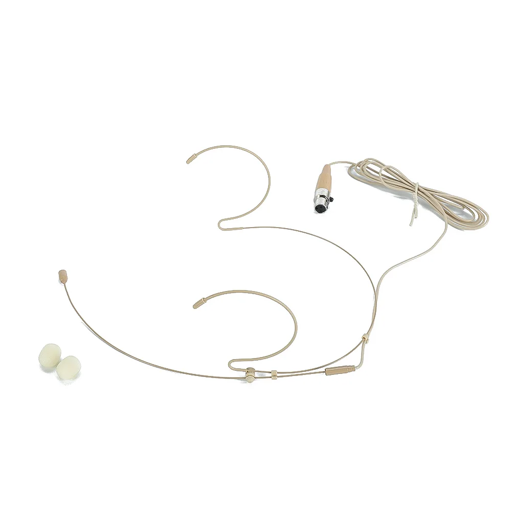 Double Earhook Headset Microphone Headworn Omnidirectional Condenser Cartridge Microphone For Sennheiser For Shure Wireless