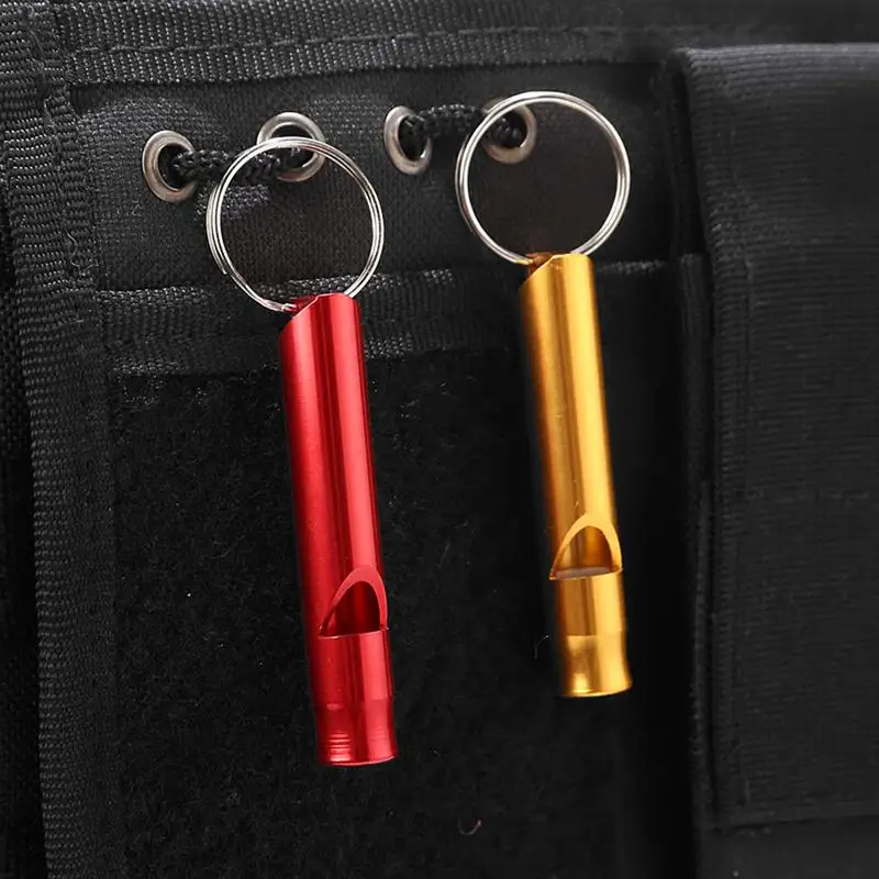 Camping Hiking Survival Whistle Small Aluminum Alloy Outdoor Emergency Lifeguard Whistle Survival Tools For Outdoor Adventures