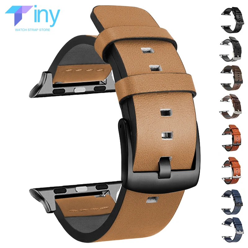 Genuine Leather Strap for Apple Watch Ultra 2 Band 49mm 9 8 7 45mm 41mm High Quality Strap for