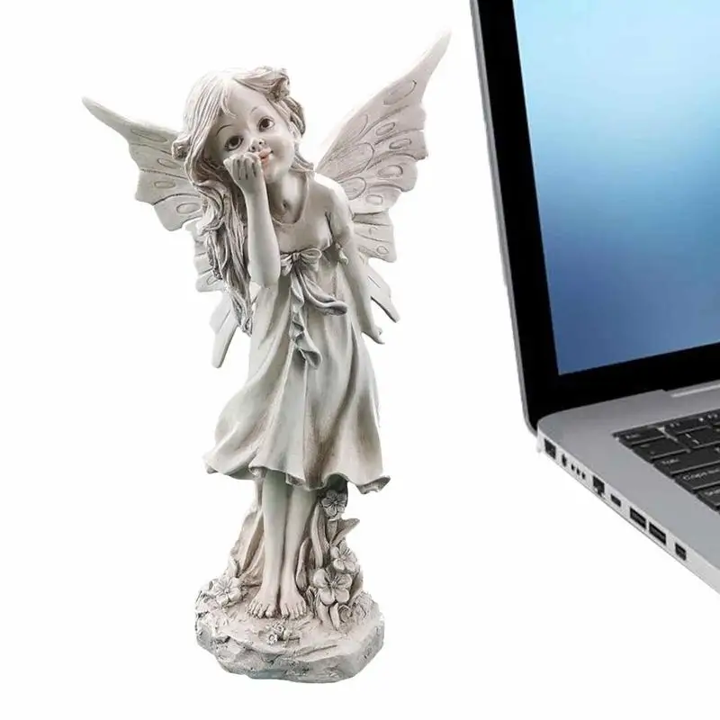 

Angel Figurine Flower Fairy Angel Statue Angel Girls Resin Sculptors Crafts Outdoor Garden Lawn Decor Home Desktop Decor Gifts