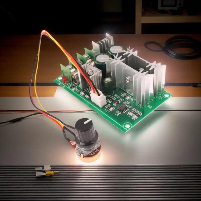 PWM Motor Speed Controller Module 20A DC10-60V for 12V 24V 36V 48V DC Motors - High Power Speed Regulator Set