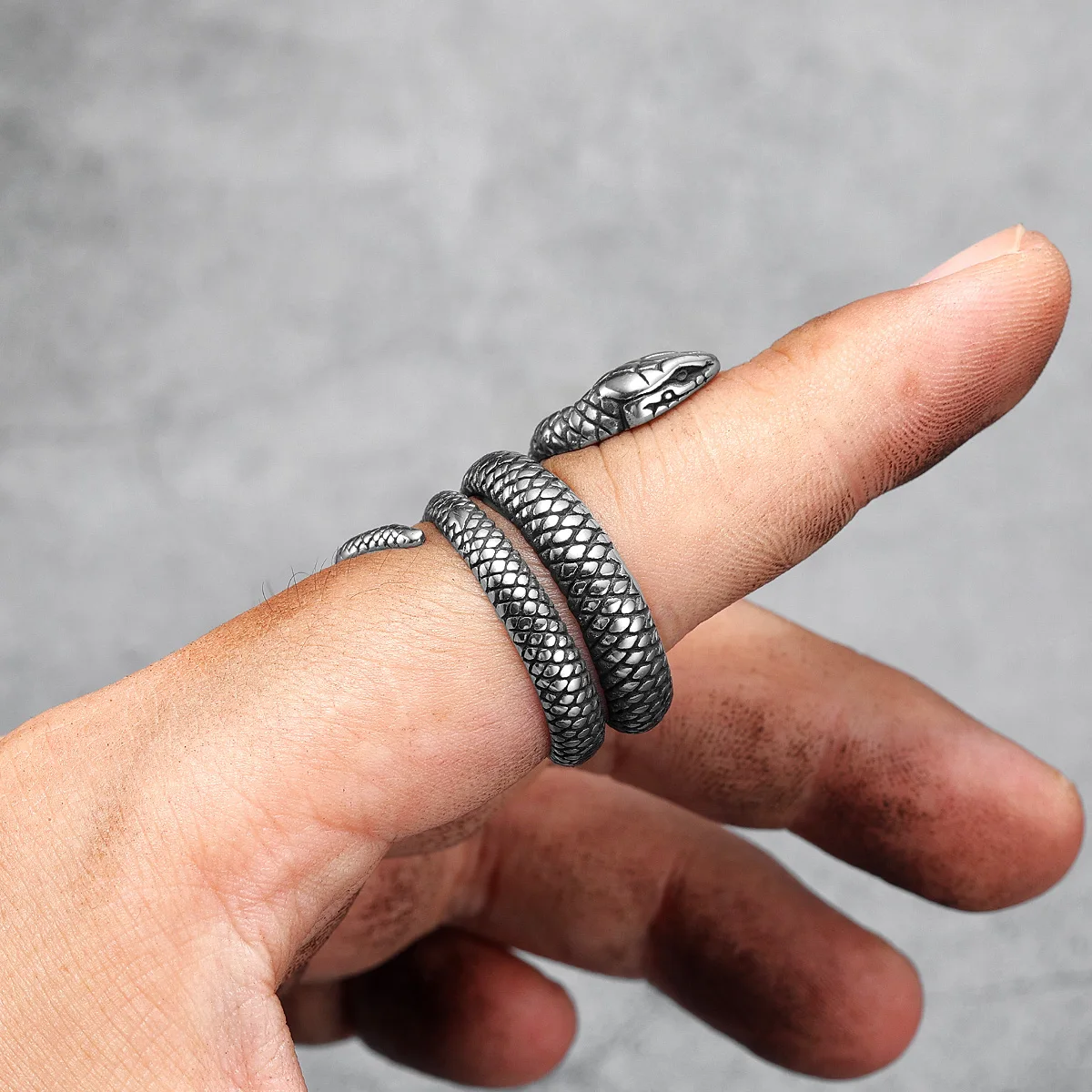 Golden Snake Animal Stainless Steel Mens Rings Punk Hip Hop Unique Trendy For Male Boyfriend Jewelry Creativity Gift Wholesale 6