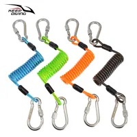 1Pcs  304 Scuba Diving Anti-lost Spiral Spring Coil Lanyard Diving Camera Anti-lost Rope with Two Quick-release Buckle 2