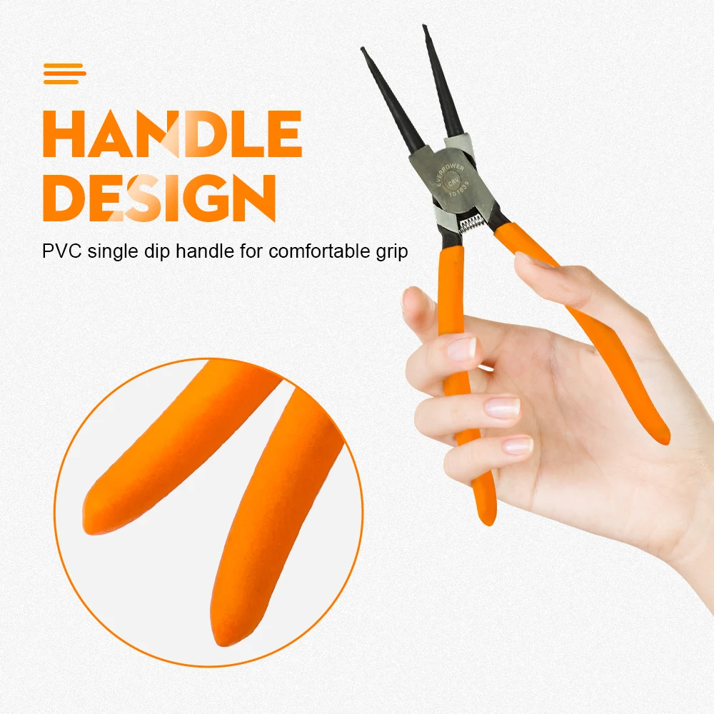 NINDEJIN-외부 내부 원형 플라이어 세트 4 개, 9 인치 Cr-V 스냅 링 C 클립 플라이어 세트, 고정 링 플라이어 세트