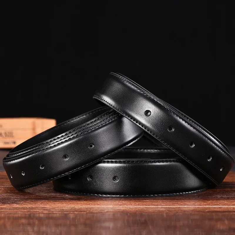Belts No Buckle 2.4 2.8 3.0 3.2 3.5 3.8cm Width Genuine Belt Men Pin Buckle Leather Black Cowhide Belt Body Without Strap Leather Belt Mens Belt Pin Buckle Belt