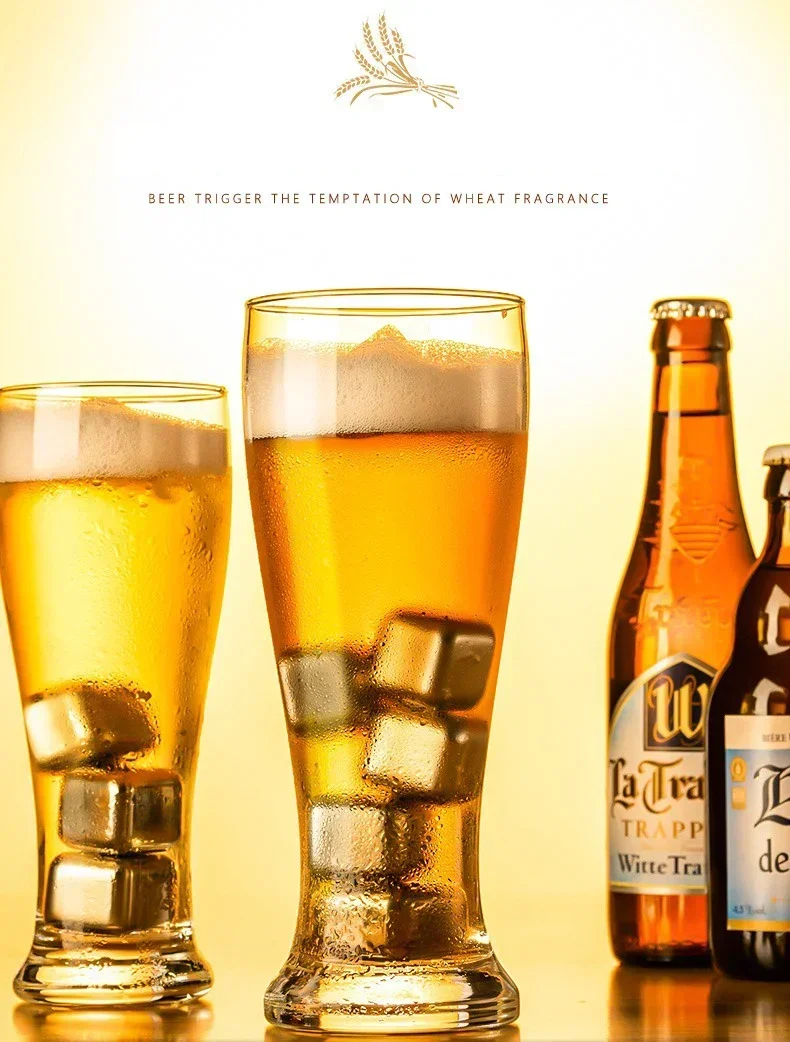 Description Picture 3 of item450ML True Wheat Beer Glasses, Pilsner Beer Glass, Craft Brew Lovers Glassware, Large Beer Glasses, Set of 4 Glasses