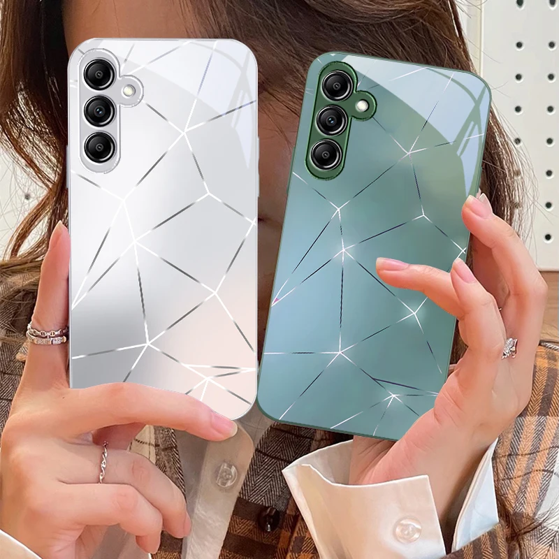 Lingge Dazzling Light Glass Phone Case