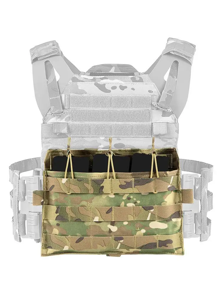 Taktische AVS Magazintasche mit Abnehmbarer Klappe, Molle Flache Dreifach-Magazintasche, Multicam M4 2.0 CPC Weste Frontpanel-Tasche – Detail 5