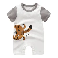 Summer Cartoon Baby Boy Girl clothing Rompers Short sleeve cotton Infant Newborn Clothes Jumpsuit For 0-18 Toddlers Bebe Outfits 3