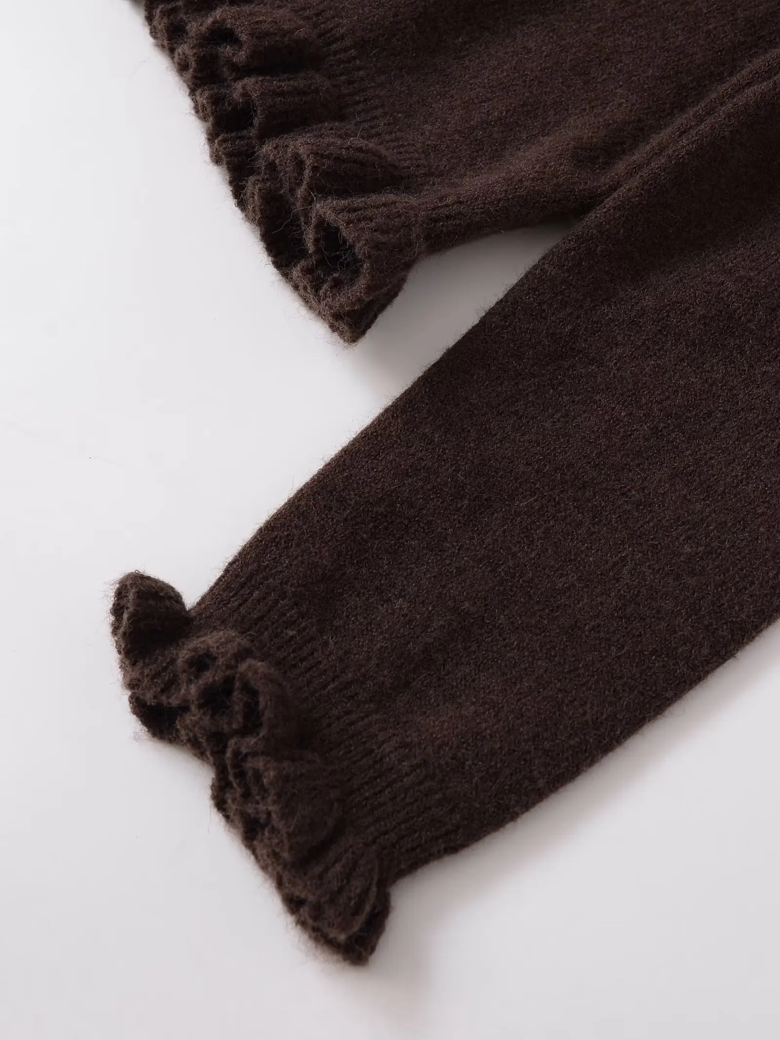 Women Fungus Edge Long Sleeve Pullovers Female Autumn Winter Simple Fashion Short Sweater Lazy Versatile Knitted Tops Streetwear