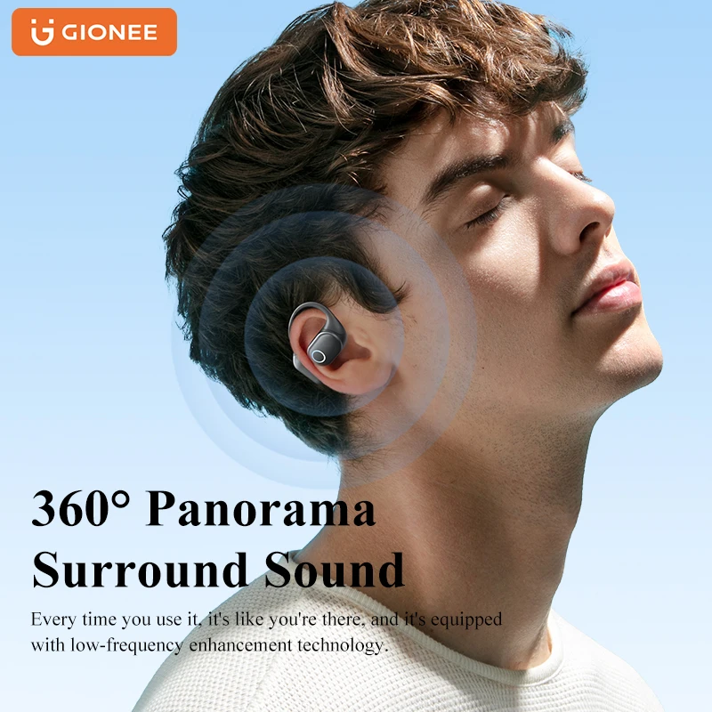 GIONEE 무선 블루투스 5.3 이어폰, ACS 파노라마 서라운드 사운드, 스포츠 이어버드 헤드셋, 지향성 오디오 기술 DAT