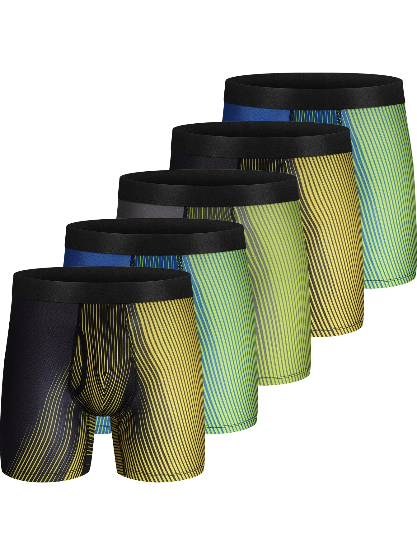 5PcsMensBoxerBriefsMeshKnitFastDrySportPolyesterBoxerBriefs