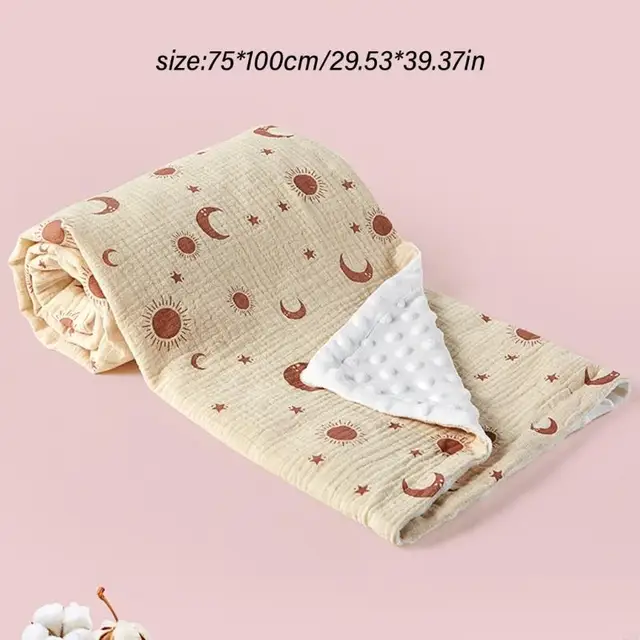 Baby Blanket with Dotted Backing, Infant Swaddles Wrap Receiving Blanket Double Layer Dotted Backing Quilt for Nursery 425F 6
