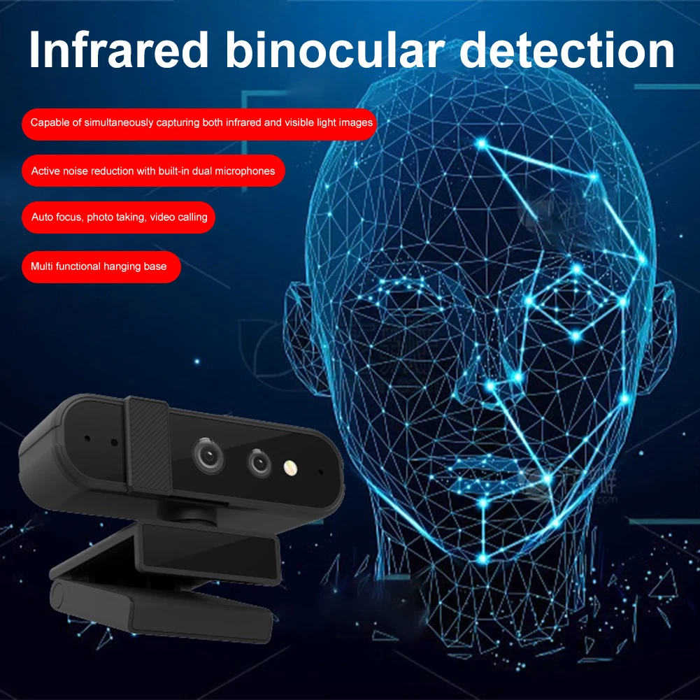 듀얼 마이크 USB 컴퓨터 웹 카메라, HD 1080P, 30FPS 데스크탑 캠, Windows Hello용, 게임 라이브 스트리밍 회의용