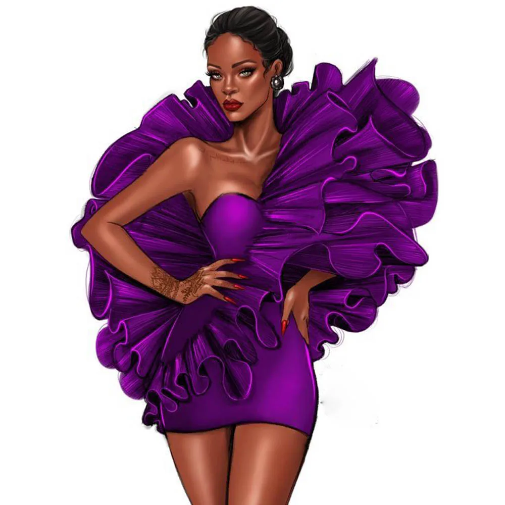 Prom Dress Short Mini Purple Draped For Women Sexy Birthday Homecoming Gown Ruffled Shoulder