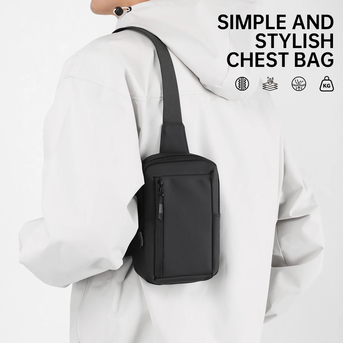 Men's Business Crossbody Bag 2025 New Chest Bag Men's Shoulder Bag Men's Small Shoulder Bag Waterproof Outing Backpack Hiking Mobile Phone Bag