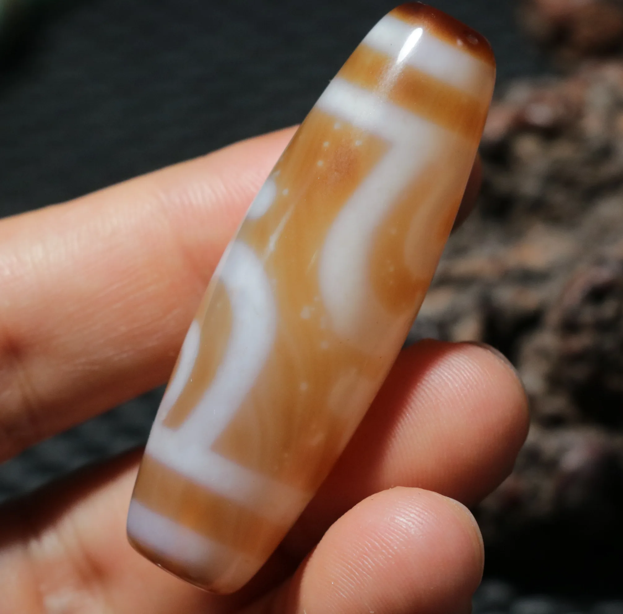LKbrother Talisman Treasure Tibetan Old Agate Tang Color  Treasure Bottle Aquarius Smoothly dZi Bead For Pendant Amulet