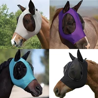 Mesh Fly Mask Hood Breathable Horse Face Mask Ear Protection Meshed Horse Ear Cover Anti-Worms Horse Riding Equestrian Equipment 2