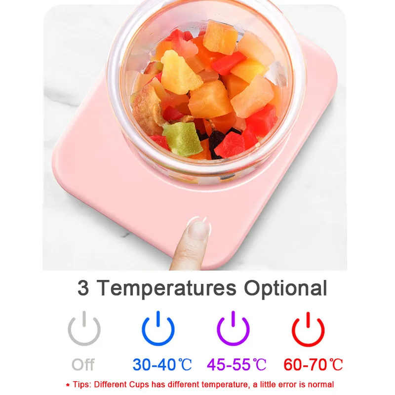 Mug Cup Warmer for Office Desk Use With Three Temperature Settings Warming Plate For Cocoa Tea Water Milk 8h Auto-off Protection