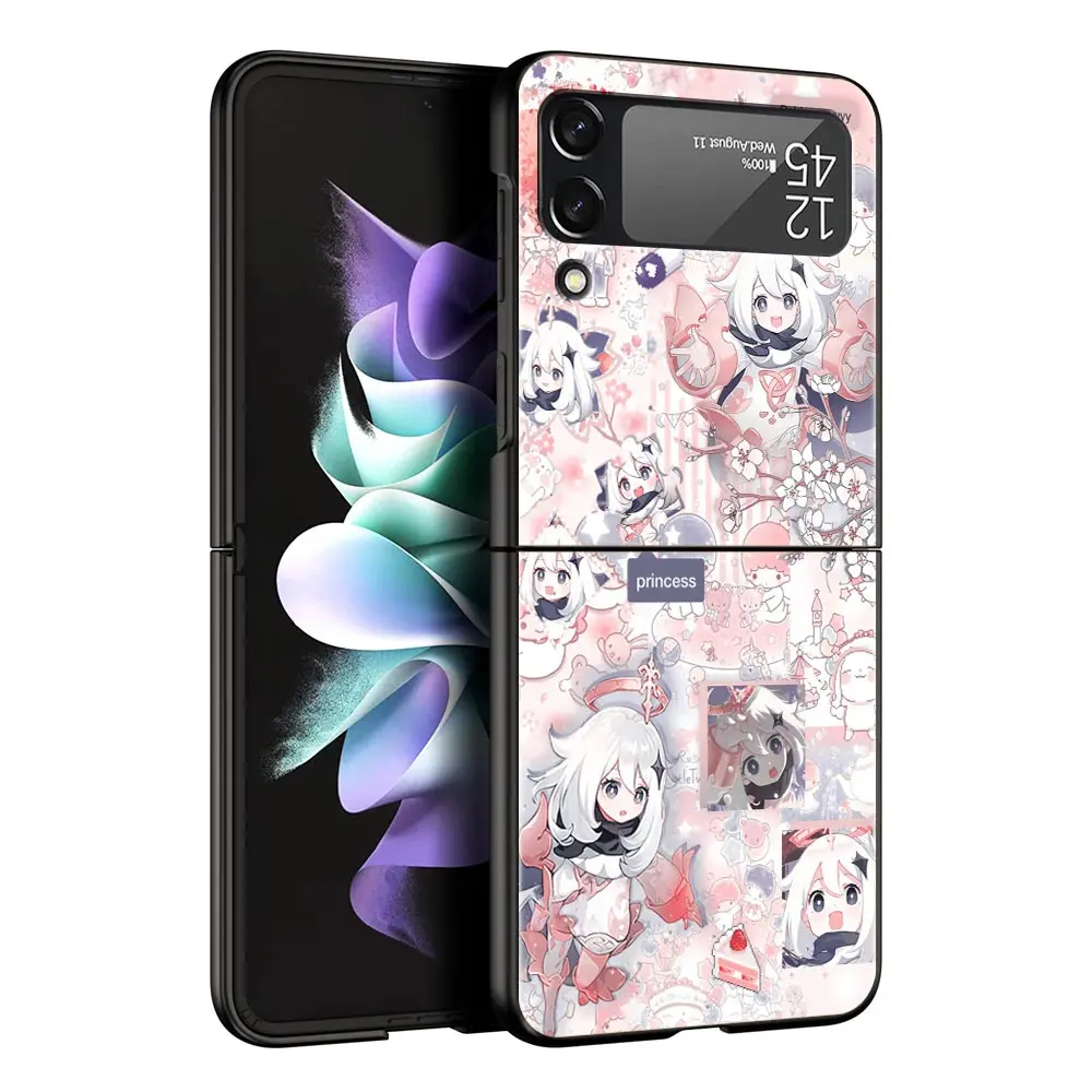 Genshin Impact Hard Folding Black Phone Case - Sleek Protective Back Cover