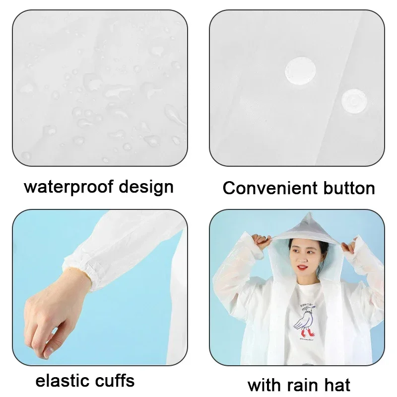 Impermeable Thickened Waterproof Hooded Rain Poncho Coat Women Men Outdoor Hiking Tourism Raincoat raincoat poncho