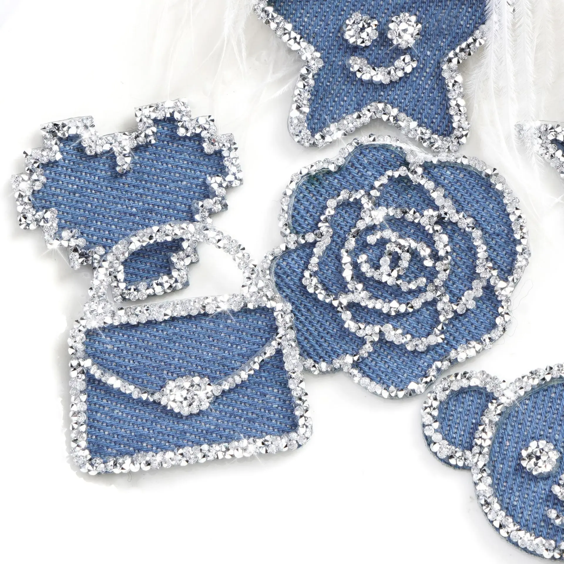 Description Picture 3 of item1PC Rhinestone Hotfix Appliques Patches Clothing Repair Cowboy Decor Iron on Patches Glitter Patches for Jeans Bags Hat